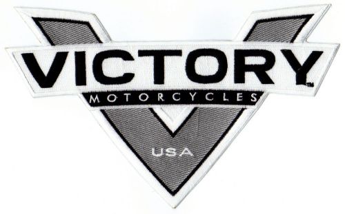 Victory motorcycle jacket patch - gray &#034;v&#034;