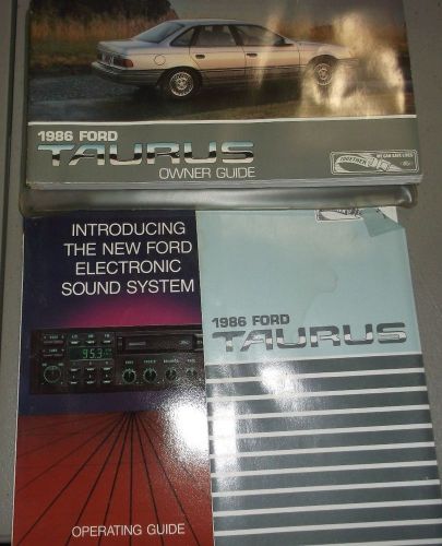 1986 ford taurus owners manual + 2 supplements