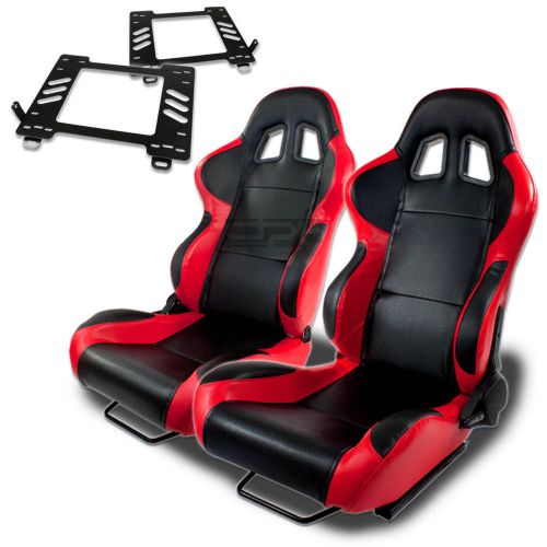 Type-4 racing seat black red pvc+silder/rail+for 98-05 mx5/mx-5 nb bracket x2