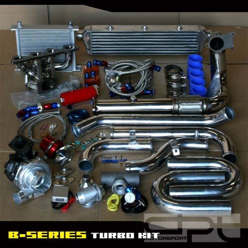 Civic b16/b18 stainless manifold t3/t4 .63 turbo charger kit+intercooler 18pc