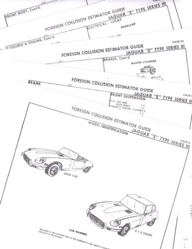 Jaguar e type series iii 5.3e v12 2+2 coupe open car body part crash sheets mfre