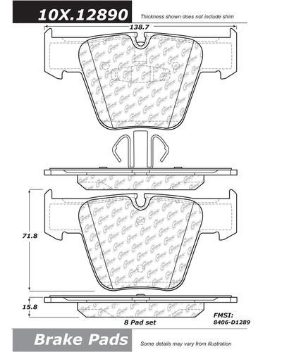 Centric 104.12890 brake pad or shoe, front