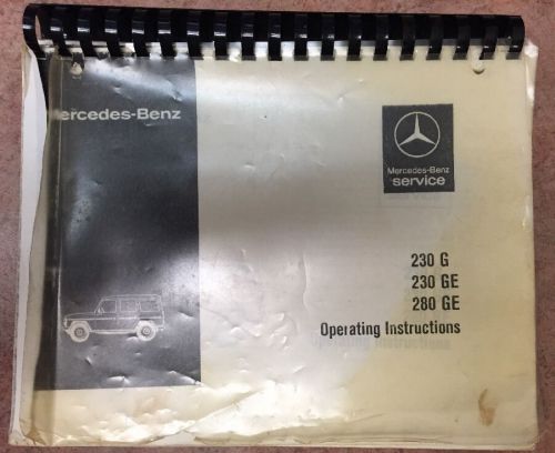 Mercedes benz operating instructions 230g, 230ge, 280ge