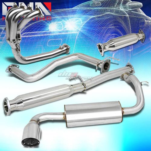 For civic ed 3dr 4.5&#034; tip performance catback+4-1 header manifold+pipe exhaust