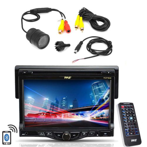 Pyle lcd monitor bluetooth cd aux mp3 car receeiver, fkush mount back up camera