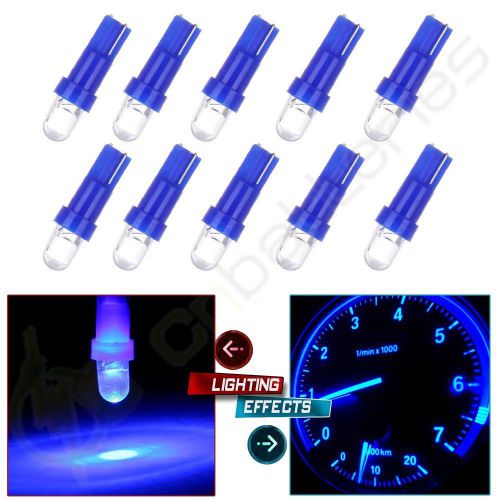 10pcs blue 17 74 70 37 286 wedge dashboard cluster gauge light lamp bulb t5 led