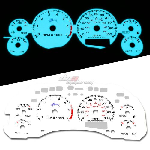 Indiglo glow gauge+harness dash face for 00-03 chevy s10 sonoma 2.2l manual mt