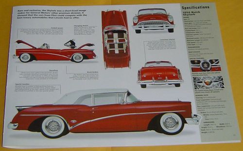 1953 1954 buick skylark convertible 322 ci fireball v8 imp info/specs/photo 11x8