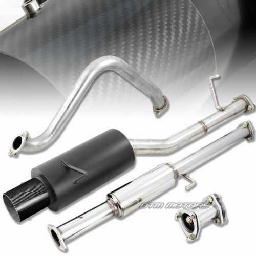 1997-2001 honda prelude carbon fiber tip black muffler catback exhaust system