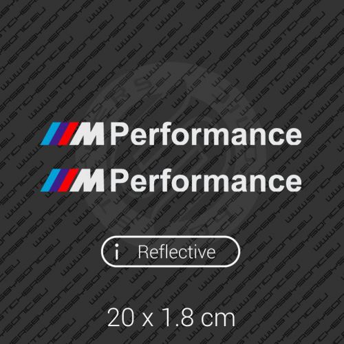 X2 m performance side motorspor sticker decal vinyl - white reflective