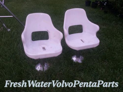 2 marine boat bucket seats on aluminum swivel &amp; slide bases