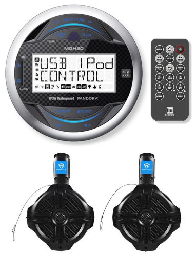 Dual mgh20 marine boat digital recevier w/iphone/ipod control+wakeboard speakers