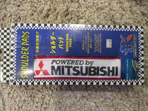 Powered by mitsubishi red with white, red &amp; black patch seat belt shoulder pad