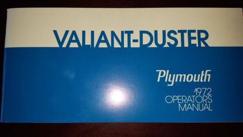 1972 plymouth duster valiant operators manual &amp; service guide book -reprint