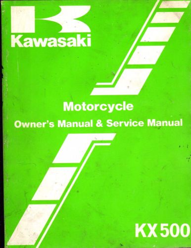 1986 kawasaki motorcycle kx500 p/n 99920-1318-01 owner&#039;s service manual (424)