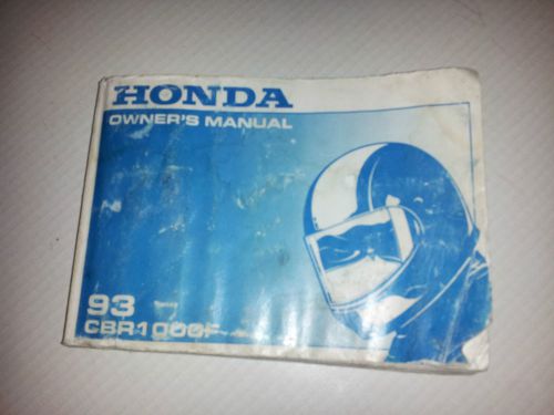 1993 honda cbr 1000 f owners manual