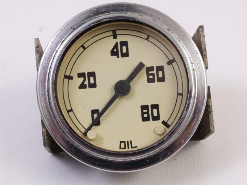 Vintage ac oil pressure gauge  white faced hot rod, boat 