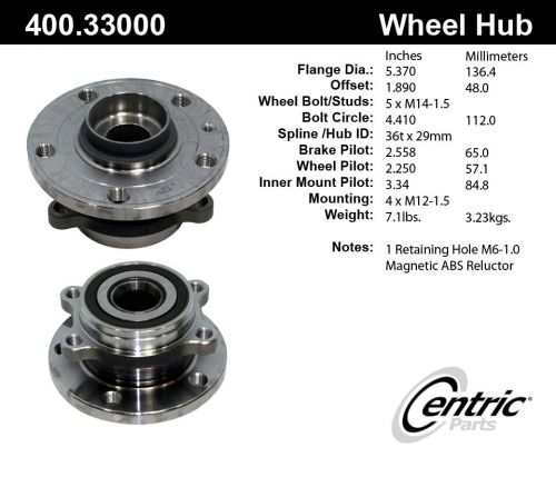 Wheel bearing fits 2005-2013 volkswagen eos gti jetta  c-tek by centr