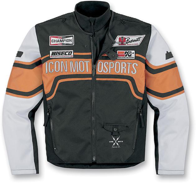 Icon brawnson sidewinder textile motorcycle jacket orange xl/x-large