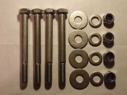 Outboard motor stainless transom mounting bolts 4x12x120 nyloc nuts and washers.