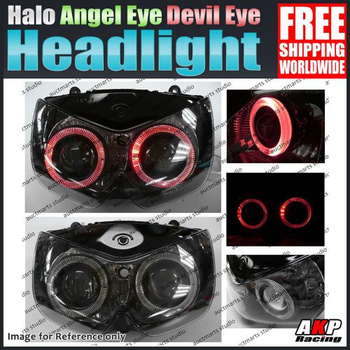 For kawasaki z1000 03-06 04 05 angel devil eye hid led headlight assembly red gb