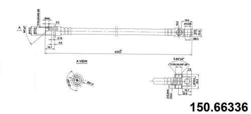 Brake hydraulic hose rear upper centric 150.66336