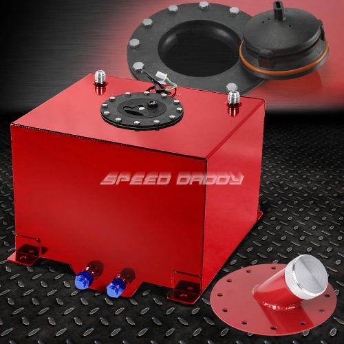 8 gallon red coated aluminum fuel cell gas tank+level sender+45° fast fill neck