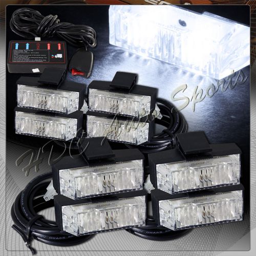 8 led white truck emergency warning hazard grill flash strobe light universal 5