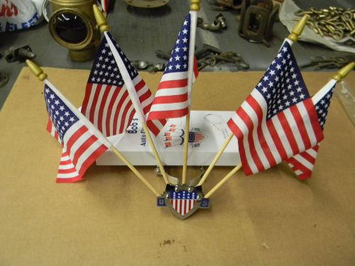 Model t ford  chrome flag holder w/ 5 48 star flags