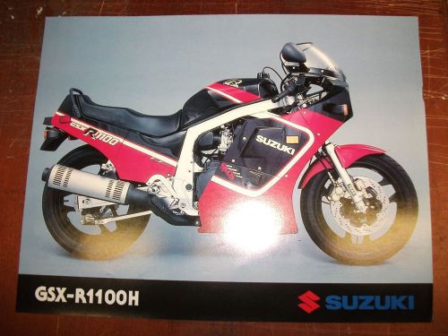 Original nos 1987 suzuki motorcycle sales brochure gsx-r1100h gsxr1100