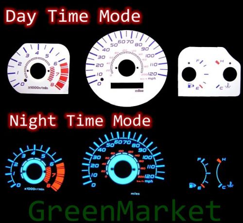 99-01 mitsubishi galant white face blue indiglo glow gauges