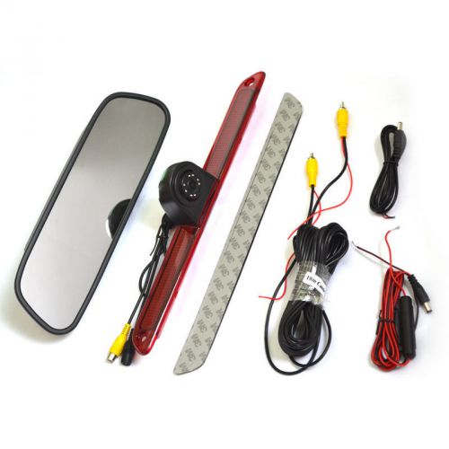 4.3&#034; rearview mirror monitor+ir backup 3rd brake light camera for mb sprinter