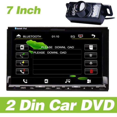 7&#034;hd 2 din in dash car dvd radio sliding touch screen radio stereo bt mp3+camera