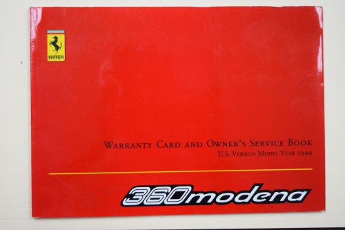 Ferrari 360 warranty book