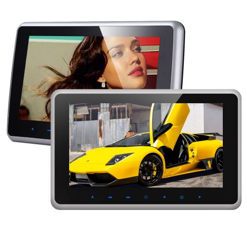 2pcs 10&#034; hdmi car video headrest monitor dvd/usb/sd player journey game handles