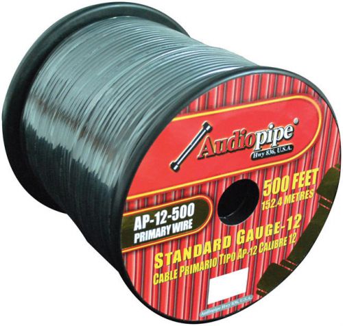 12 gauge 500ft primary wire black audiopipe ap12500bk wire