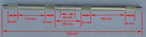 Peace sports atv501 rear axle 562mm long, middle: 23t, end 17t part18219