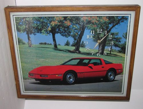 Corvette wall clock picture framed in glass 21x17