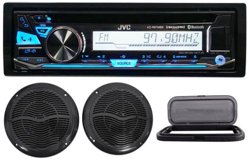 Jvc kd-r97mbs single-din marine cd receiver+splash guard+(2) 6.5&#034; boat speakers