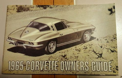 1965 chevrolet corvette owner&#039;s manual guide 1st edition - 3859589