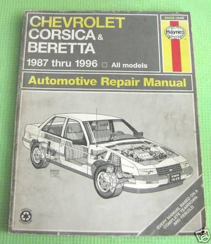 Haynes repair manual chevy corsica beretta 1987-1996