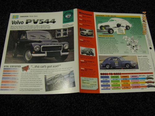 ★★ volvo pv544 sport - collector brochure specs info 1958 - 1965 ★★