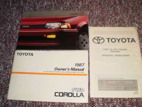 1987 toyota corolla car owners manual books guide all models