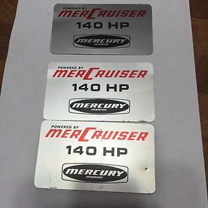 Rare mercury  boat drive metel decal 140 powered by mercruiser 140 hp