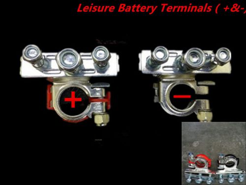 Leisure battery terminals connectors clamps car van caravan motorhome red black