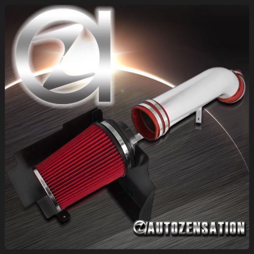 02-06 gmc chevy v8 4.8l 5.3l 6.0l heat shield cold air intake system+red filter