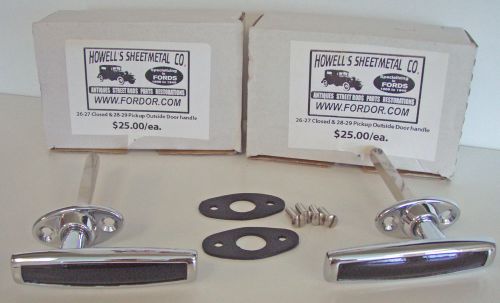 1926 1927 model t ford outside door handle set with pads &amp; screws coupe &amp; tudor