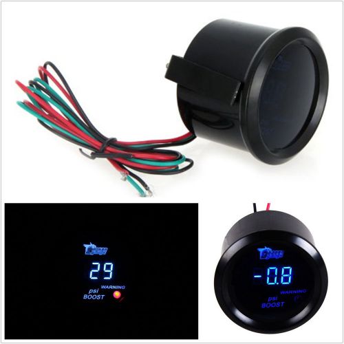 Mini round black surface 2&#034; 52mm vehicle led digital psi turbo boost gauge meter