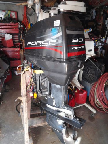 1996 force 90hp boat motor runs w/ title &amp; controls outboard 90 hp mercury