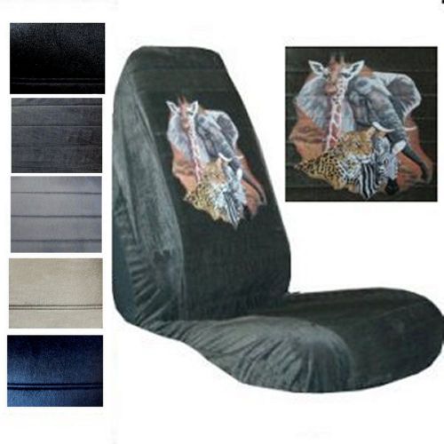 Velour seat covers car truck suv leopard zebra giraffe elephant high back pp #x